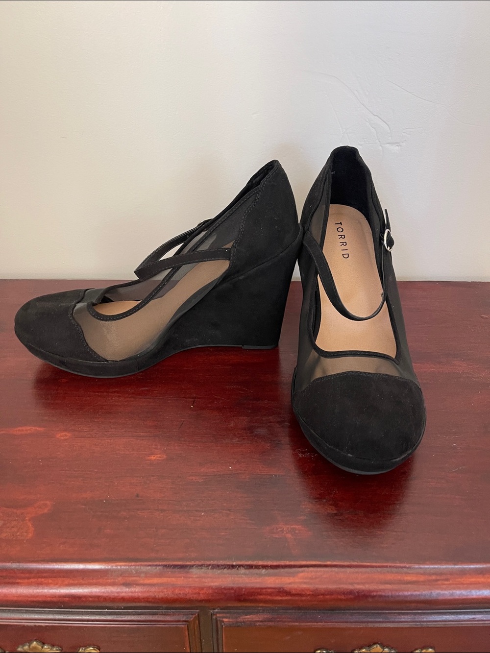 Torrid Mesh Mary Jane Strap Platform Wedge 11W - Picture 2 of 4
